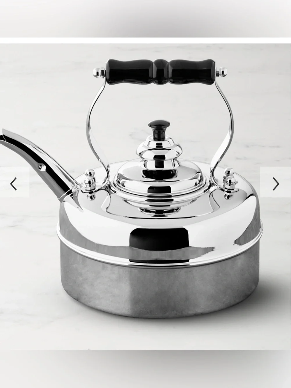 Simplex Solid Copper Chrome Plated Tea Kettle England